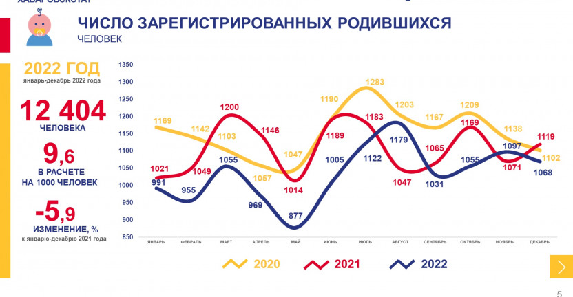 О естественном движении населения Хабаровского  края за январь-декабрь 2022 года